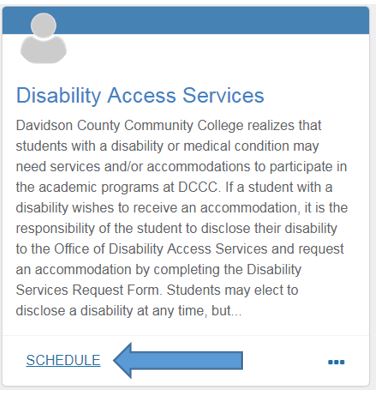 Disability Access Services_Schedule Button
