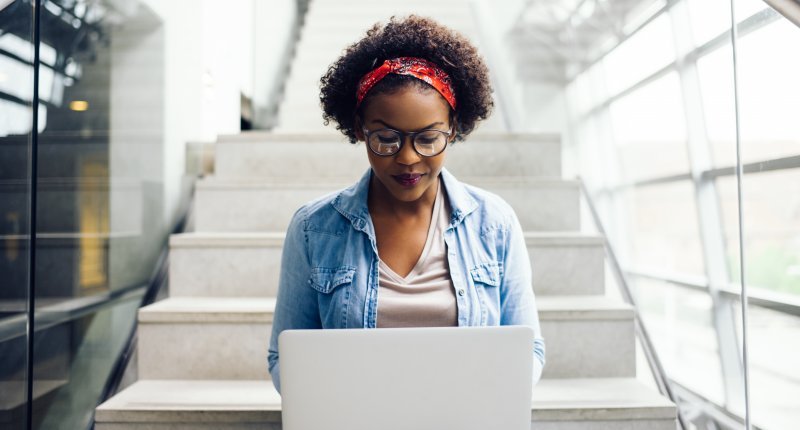 Young Girl Using Laptop