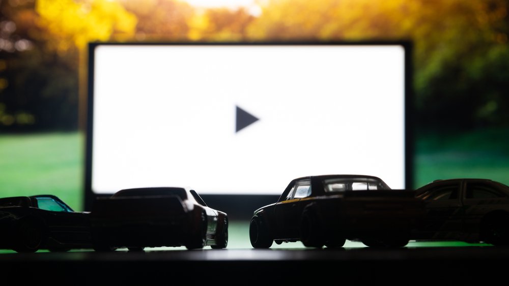 Drive-In Movie screen at Night