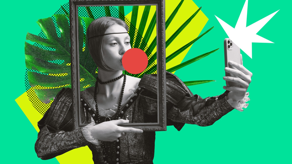 person dressed in medieval attire while taking a selfie