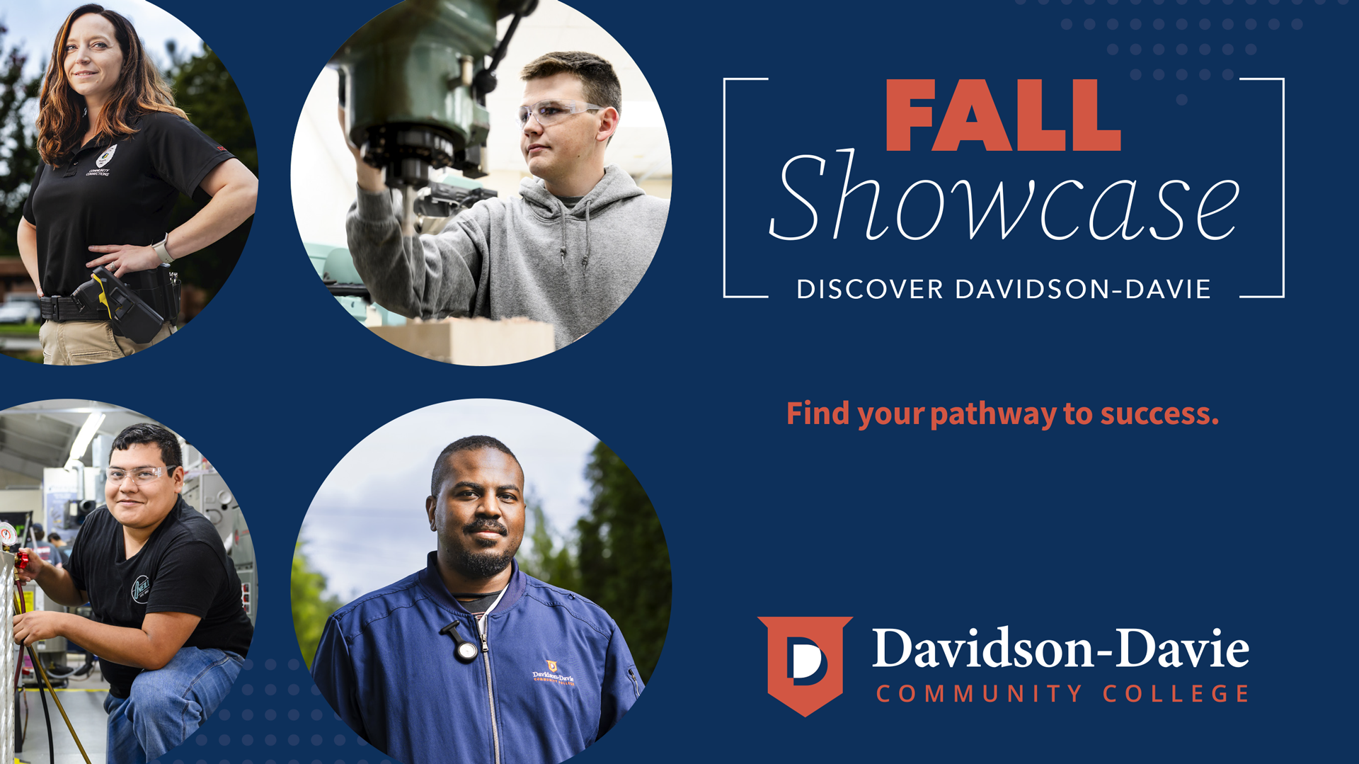 Text Reads: "Fall Showcase - Discover Davidson-Davie"