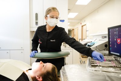 Dental student and patient