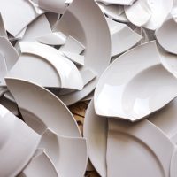 Pile of broken plates